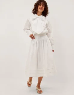 Nicole Detachable Bow Shirt White