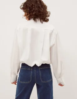 Nicole Detachable Bow Shirt White