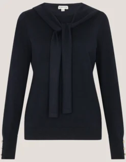 Nila Neck Tie Jumper Blue