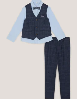 Oliver Check 4-Piece Suit Blue