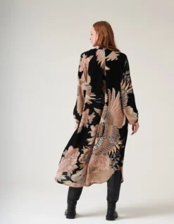 One Hundred Stars Darcy Crane Print Tunic Dress Black