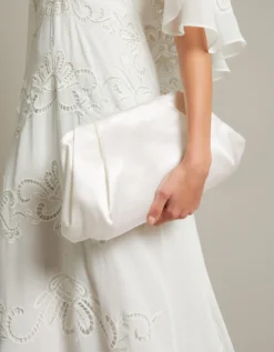 Oona Pleat Satin Clutch Bag