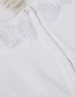 Ottilie Appliqué Rose Cardigan White