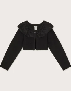 Oversized Collar Cardigan Black