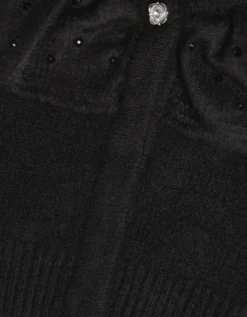 Oversized Collar Cardigan Black