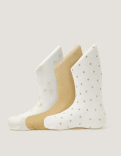 3-Pack Baby Glitter Tights Gold