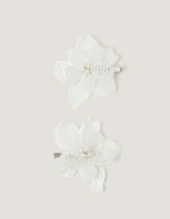 2-Pack Beaded Flower Hair Clips