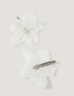 2-Pack Beaded Flower Hair Clips