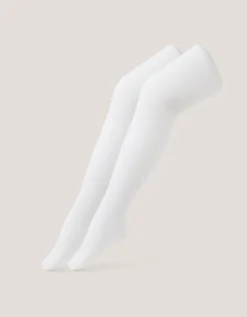 2-Pack 40 Denier Plain Tights White