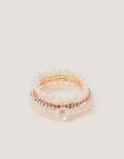 6-Pack Flower Beaded Bracelets