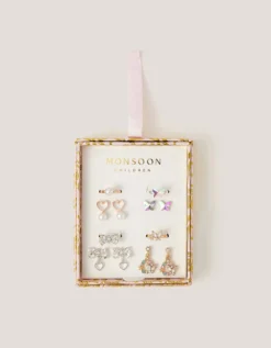8-Pack Jewel Butterfly Earrings & Rings