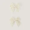 2-Pack Mini Lacy Bow Hair Clips