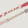 2-Pack Mon Cheri Bead Gingham Bracelets