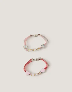 2-Pack Mon Cheri Bead Gingham Bracelets