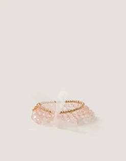 3-Pack Organza Bow Bead Bracelets