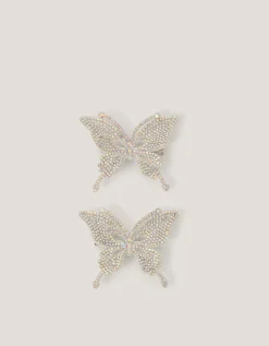 2-Pack Rhinestone Butterfly Hair Clips