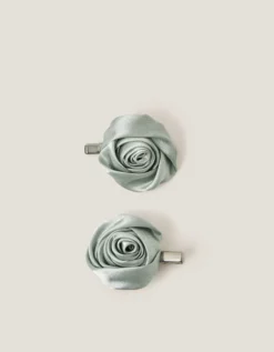 2-Pack Satin Rosette Hair Clips