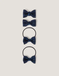 4-Pack School Bow Hair Bands & Clips