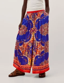 Padma Printed Palazzo Trousers Blue