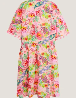 Paisley Print Pom Pom Kaftan Pink
