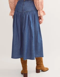Paloma Denim Midi Skirt Blue
