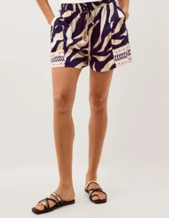 Paloma Print Shorts Blue