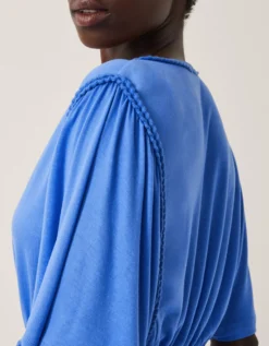 Paula Braided Jersey Midi Dress Blue