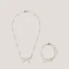 Pearl Bow Necklace & Bracelet Set
