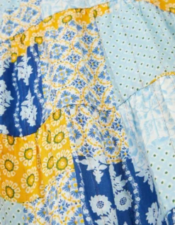 Pia Patchwork Print Dress Blue
