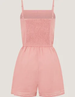 Pineapple Embroidered Playsuit Pink