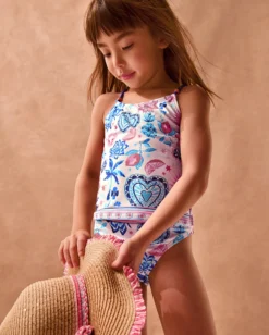 Pineapple Print Tankini Set Cream