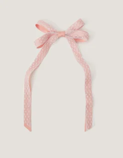 Polka Dot Ribbon Bow Hair Clip