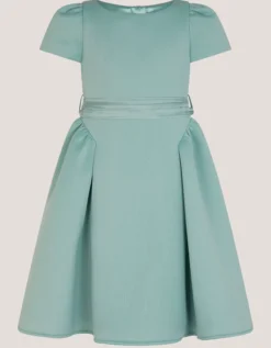 Polly Cap Sleeve Bow Party Dress Green