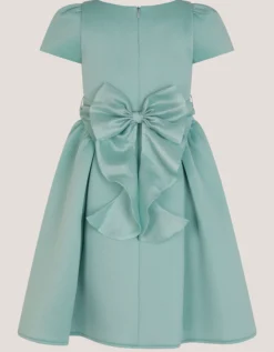 Polly Cap Sleeve Bow Party Dress Green