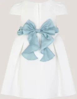 Polly Cap Sleeve Bow Party Dress Ivory