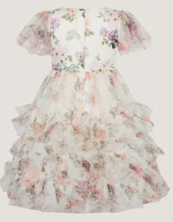 Roma Floral Print Ruffle Party Dress Multi