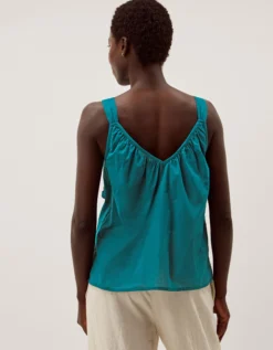 Rosalie Sleeveless Floral Embellished Top Teal
