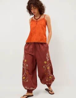 Rosie Embroidered Cami Top Orange