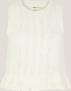 Ruby Ruffle Knit Tank Top Ivory