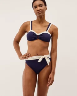 Sabrina Two Tone Bikini Top Blue