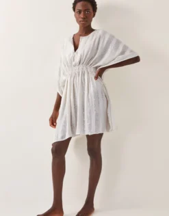 Sana Sequin Embellished Kaftan Ivory