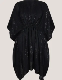 Sana Sequin Embellished Kaftan Black