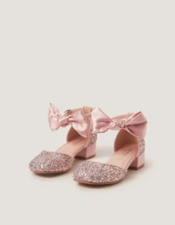 Sara Bow Glitter Two-Part Heels Pink