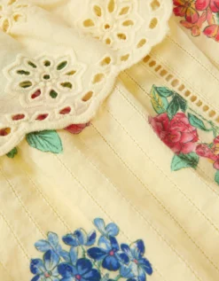 Sasha Floral Broderie Dress Yellow