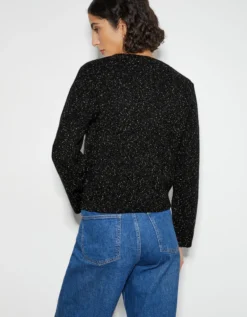Saskia Smart Glitter Cardigan Black