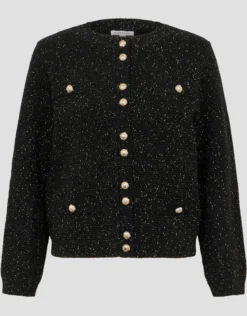 Saskia Smart Glitter Cardigan Black