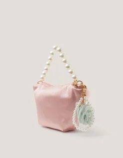 Satin Pearl Charm Bag