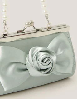 Satin Rose Bow Mini Bag