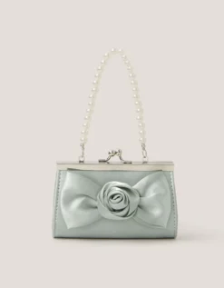 Satin Rose Bow Mini Bag