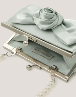 Satin Rose Bow Mini Bag